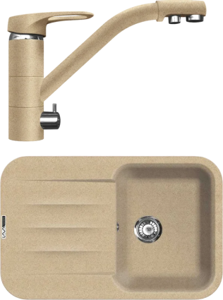 Комплект Мойка кухонная Lava L11.DUN dune + Смеситель SG05 DUN dune