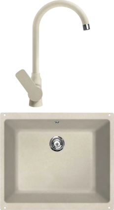 Комплект Мойка кухонная Lava U1 crema + Смеситель SG07 CRE crema