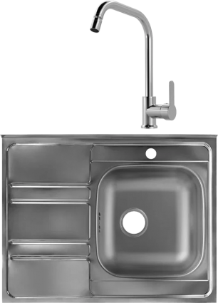 Комплект Мойка кухонная Ukinox Иннова IND800.600 -GT6C 0R- + Смеситель MEGA City MG- ZRV104 хром