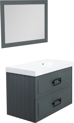 Мебель для ванной комнаты La Fenice Cubo Twin 90 R серая
