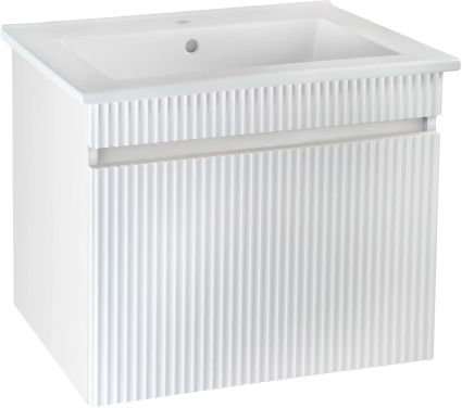 Тумба с раковиной Runo Модена 75 подвесная, белая, раковина Оскар 75