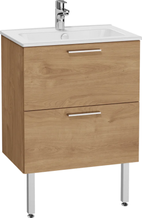 Тумба с раковиной VitrA Mia 60 с 2 ящиками, золотой дуб