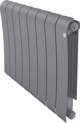 Радиатор биметаллический Royal Thermo Infinity 500 8 секций, silver satin