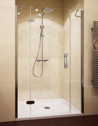 Душевая дверь в нишу GuteWetter Lux Door GK-103 левая 130 см стекло бесцветное, профиль хром