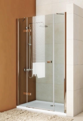 Душевая дверь в нишу GuteWetter Trend Door GK-863P левая 145 см стекло бесцветное Two, профиль хром
