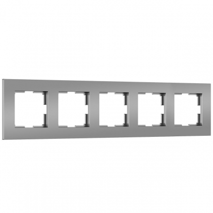Рамка Werkel Slab на 5 постов серебро/софт W0052965 4690389207952
