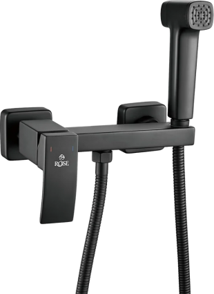 Гигиенический душ Rose R1505H-1 со смесителем, черный