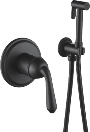 Гигиенический душ Rose R0205H со смесителем, С ВНУТРЕННЕЙ ЧАСТЬЮ, черный