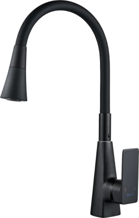 Смеситель для кухни Shevanik S543H-3 с гибким изливом, черный