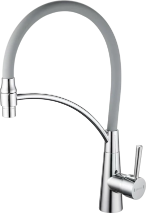 Смеситель для кухни Shevanik S743-9 с гибким изливом, хром, серый