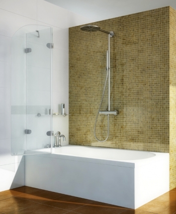 Шторка на ванну GuteWetter Lux Pearl GV-002A левая 80 см стекло бесцветное, фурнитура хром