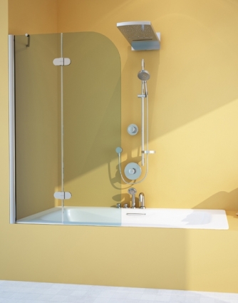 Шторка на ванну GuteWetter Lux Pearl GV-102A левая 120 см стекло бесцветное, профиль хром