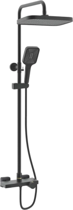 Душевая стойка Rose R1896H-6 с термостатом, черная