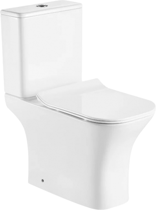 Унитаз-компакт WesnaArt Kubus 103-KUB13 с микролифтом, безободковый, белый