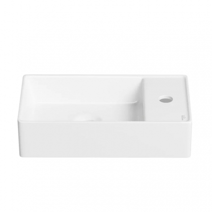 Маленькая раковина в туалет Wellsee WC Area 321801000: подвесная или накладная раковина, ширина умывальника 41 см, цвет глянцевый белый