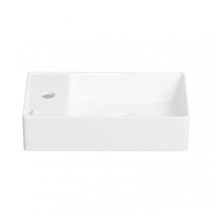 Маленькая раковина в туалет Wellsee WC Area 321802000: подвесная или накладная раковина, ширина умывальника 41 см, цвет глянцевый белый