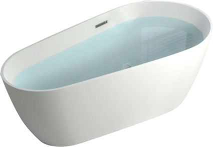 Акриловая ванна Cerutti Spa Mimi 170x80 см, отдельностоящая, белая, овальная, с каркасом, со сливом-переливом