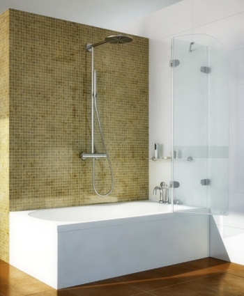 Шторка на ванну GuteWetter Lux Pearl GV-002A правая 100 см стекло бесцветное, фурнитура хром