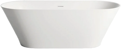 Ванна из искусственного камня Salini Mona S-Stone 170x70 см, отдельностоящая, матовая белая, овальная, с донным клапаном
