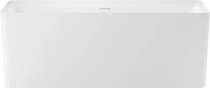 Акриловая ванна Wellsee Pure BY Wellsee 165x75 см, отдельностоящая, белая матовая, на ножках, со сливом-переливом, с донным клапаном, фурнитура черная