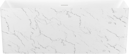 Акриловая ванна Wellsee Pure BY Wellsee 165x75 см, отдельностоящая, матовый белый мрамор, глянцевая белая, на ножках, со сливом-переливом, с донным клапаном, фурнитура белая