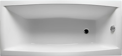 Акриловая ванна 1MarKa Viola Стандарт 2 150x70 см, встраиваемая, белая, с каркасом, со сливом-переливом