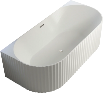 Акриловая ванна Cerutti Spa Cezas 170x80 см, пристенная, белая, с каркасом, со сливом-переливом