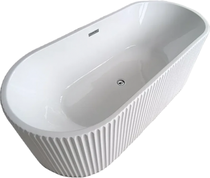 Акриловая ванна Cerutti Spa Cezas 9330 170x75 см, отдельностоящая, белая, овальная, с каркасом, со сливом-переливом