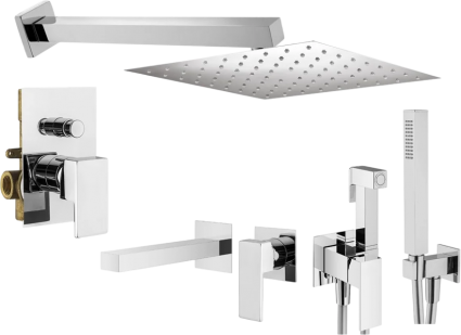 Комплект для ванной Plumberia Selection Tag KITTG15CR220 С ВНУТРЕННЕЙ ЧАСТЬЮ, хром