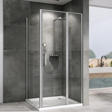 Душевой уголок Abber Sonnenstrand AG04110S-S100 100x110, профиль хром, стекло прозрачное