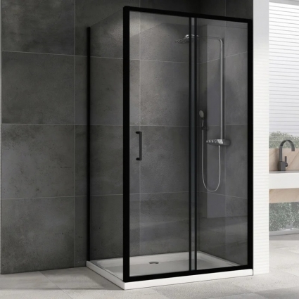 Душевой уголок Abber Schwarzer Diamant AG30110B5-S90B5 110х90, профиль черный, стекло прозрачное