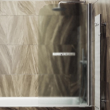 Шторка на ванну Maybahglass MGV-787-5 70x140, профиль матовый хром, стекло сатин