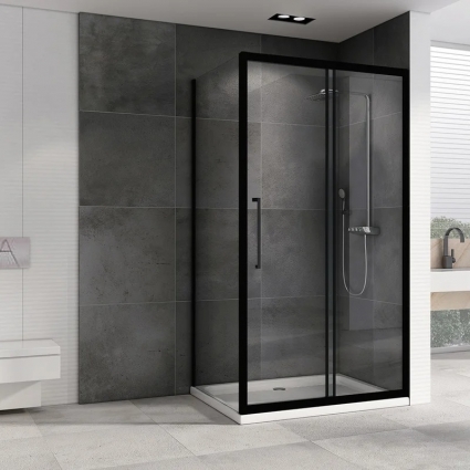Душевой уголок Abber Schwarzer Diamant AG30160BH-S75B 160x75, профиль черный, стекло прозрачное