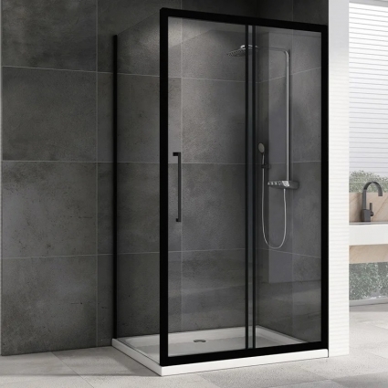 Душевой уголок Abber Schwarzer Diamant AG30110BH-S70B 110х70, профиль черный, стекло прозрачное