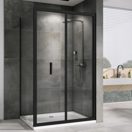 Душевой уголок Abber Sonnenstrand AG07100B-S100B 100x100, профиль черный, стекло прозрачное