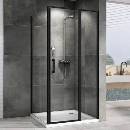 Душевой уголок Abber Sonnenstrand AG04120BS-S75B 75x120, профиль черный, стекло прозрачное