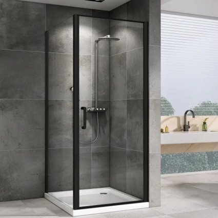 Душевой уголок Abber Sonnenstrand AG04100B-S75B 75x100, профиль черный, стекло прозрачное