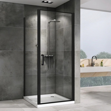 Душевой уголок Abber Sonnenstrand AG04090B-S80B 80x90, профиль черный, стекло прозрачное
