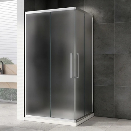 Душевой уголок Abber Schwarzer Diamant AG02128MH 120x80, профиль хром матовый, стекло матовое