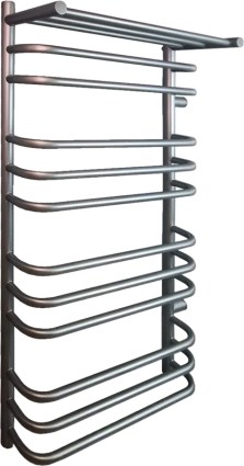 Полотенцесушитель водяной Indigo Brace LBCW100-50PGFM-б/п-60 с полкой, graphite metallic