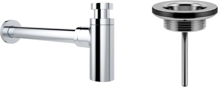 Сифон для раковины Wellsee Drainage System 182104005 с универсальным выпуском, хром