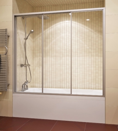 Шторка на ванну GuteWetter Practic Part GV-403A правая 191-195 см стекло бесцветное, профиль матовый хром