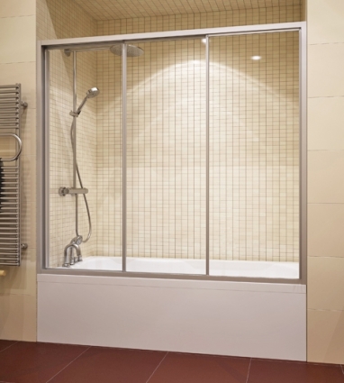 Шторка на ванну GuteWetter Practic Part GV-403 168-172 см стекло бесцветное, профиль матовый хром