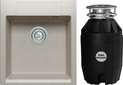 Комплект Мойка Polygran Argo 460 серая + Измельчитель Bone Crusher BC 810-AS