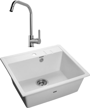 Комплект Мойка GranFest Quadro GF-Q561 иней + Смеситель MEGA City MG- ZRV104 хром