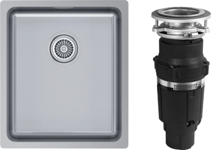 Комплект Мойка Paulmark Vista PM904438-BS брашированная нержавеющая сталь + Измельчитель Bone Crusher BC 610-AS