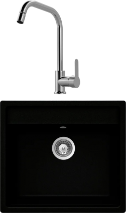 Комплект Мойка Schock Vero 60 (N-100) Cristadur пуро + Смеситель MEGA City MG- ZRV104 хром