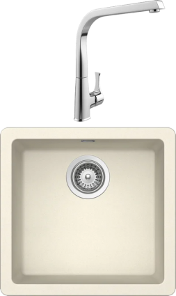 Комплект Мойка Schock Soho 700845U 50 (N-100S) Cristadur магнолия + Смеситель MEGA Mega
