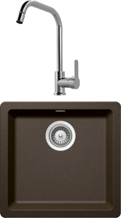 Комплект Мойка Schock Soho 50 (N-100S) Cristadur бронза + Смеситель MEGA City MG- ZRV104 хром