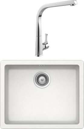 Комплект Мойка Schock Quadro 60 (N-100) Cristalite альпина + Смеситель MEGA Mega